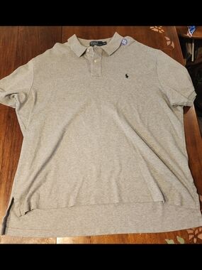 Polo by Ralph Lauren Men's XXL Gray Short-Sleeve Polo Shirt